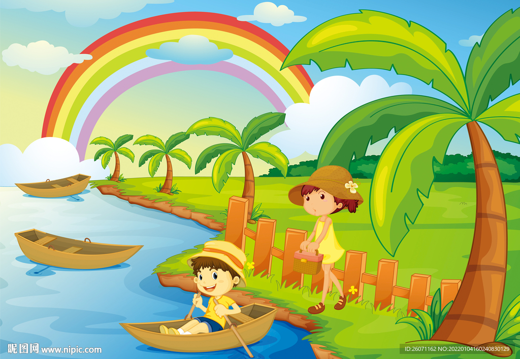 儿童画插画 风景画