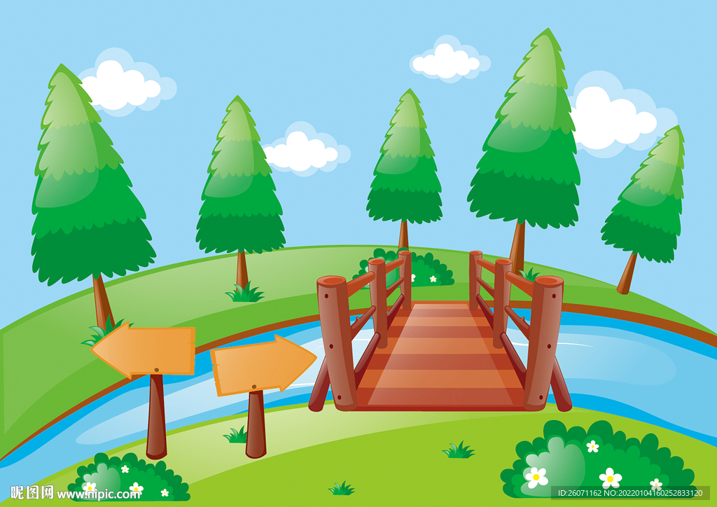 手绘风景画 儿童插画