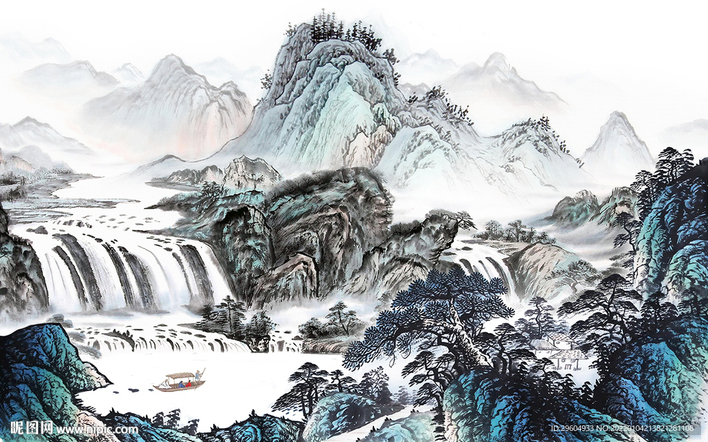 高清 意境山水背景 TIF分层