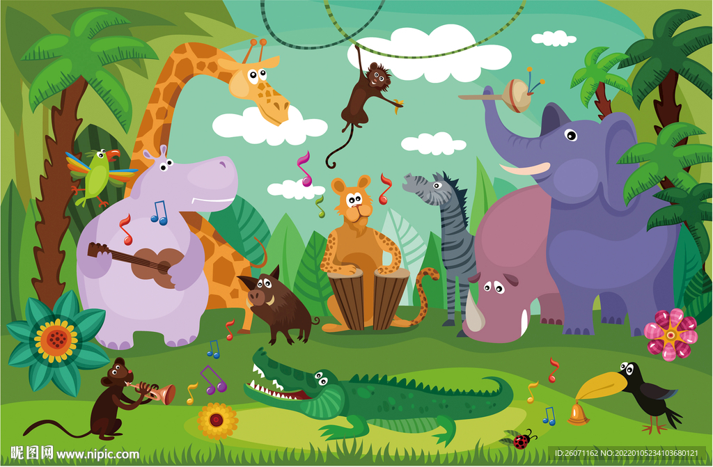 动物园工装背景墙