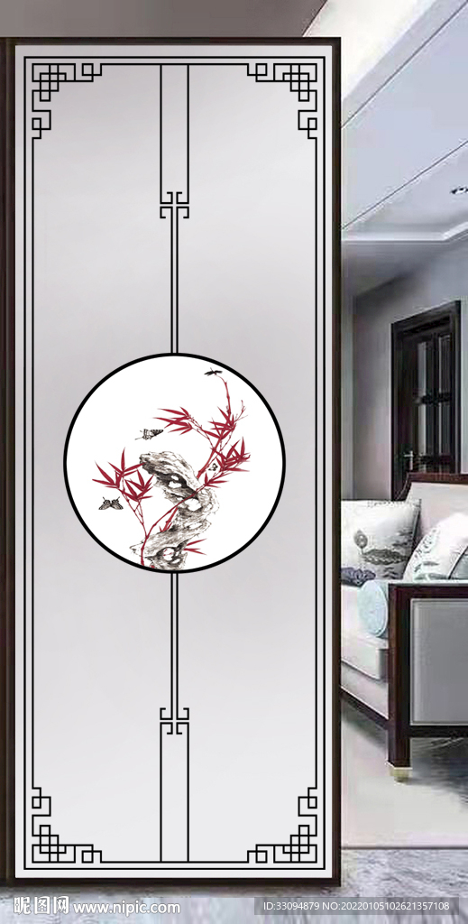 高清分层透明底屏风玻璃打印图