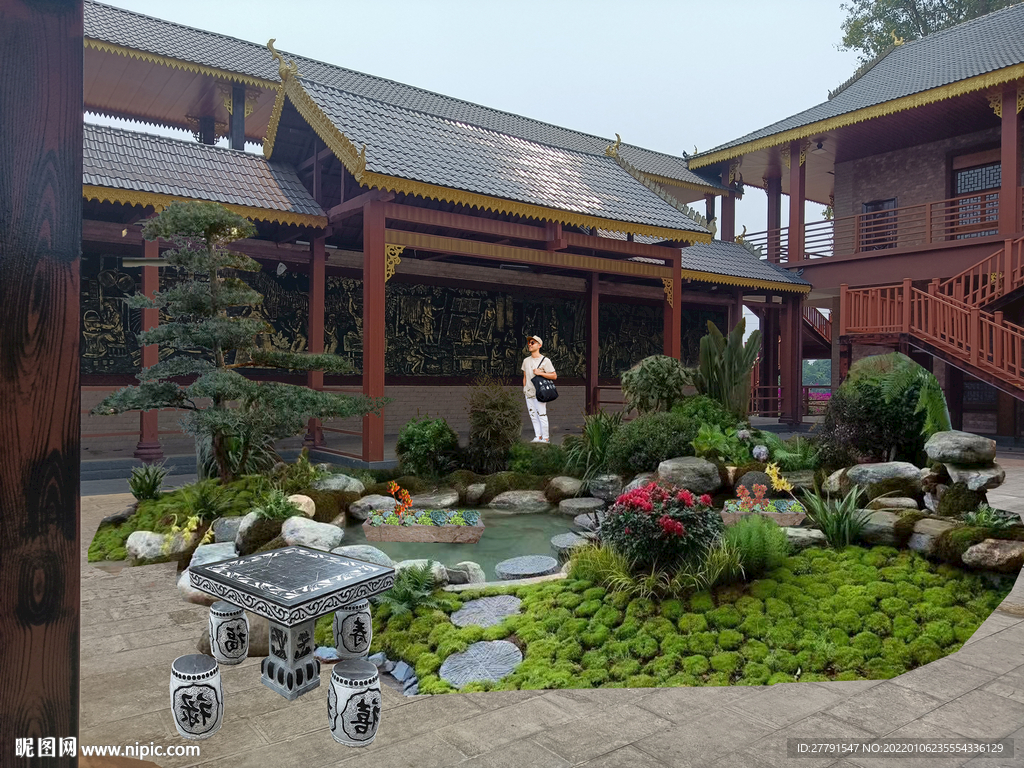 别墅庭院景观设计效果图