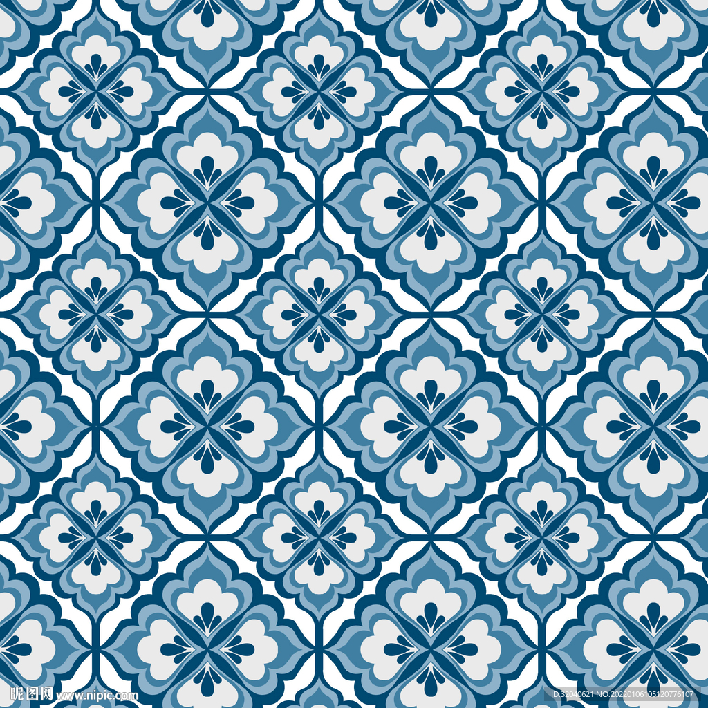 蓝色菱形几何图案背景