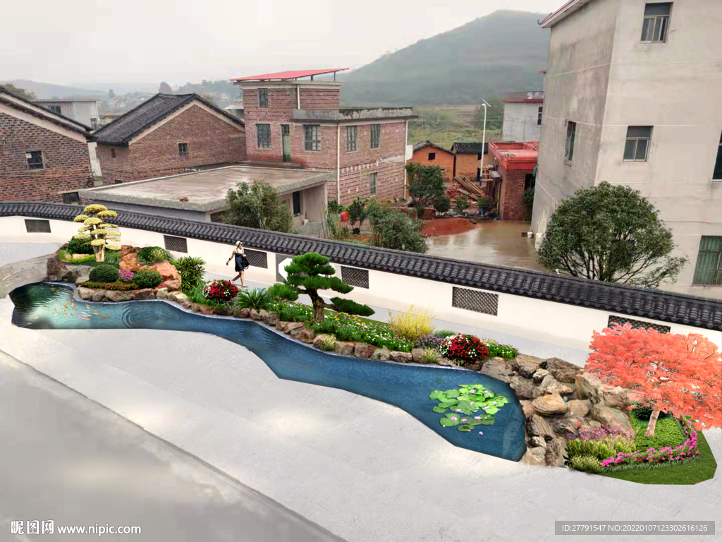 别墅庭院景观设计效果图