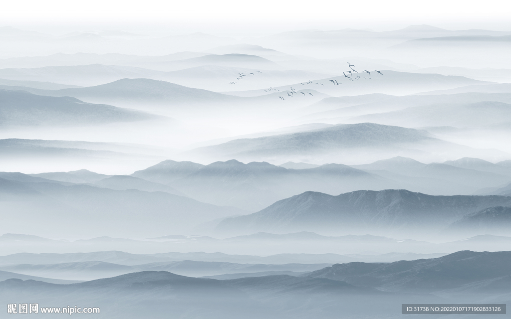 新中式水墨山水画