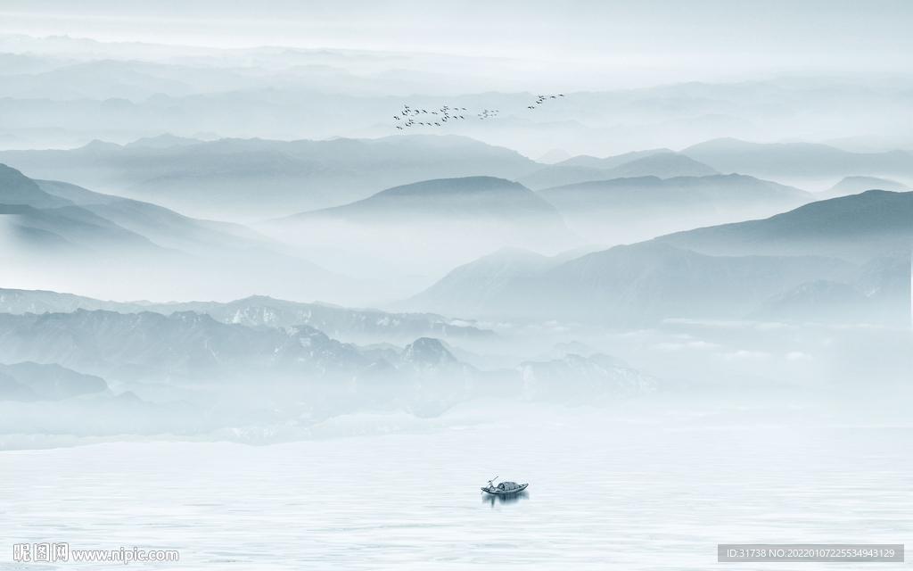 山水画电视背景墙