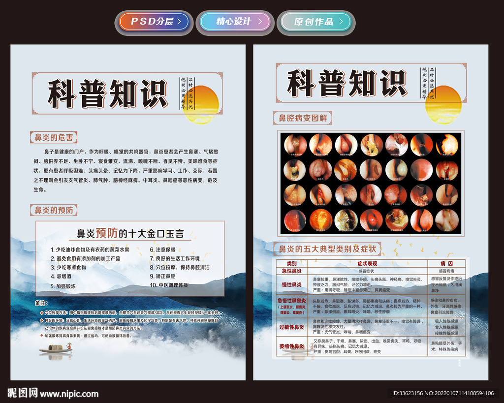 鼻炎科普知识宣传传单设计
