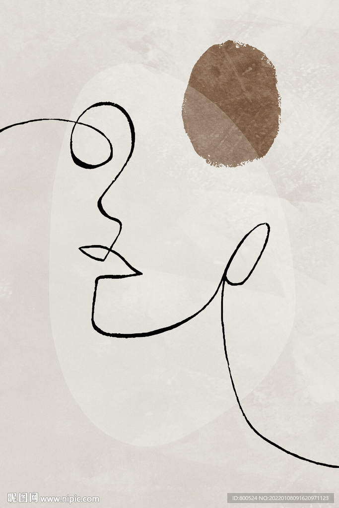 抽象线条人物玄关装饰画