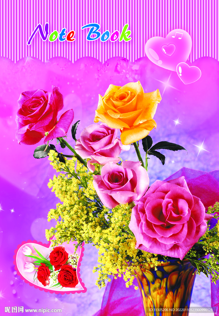 本子封面 花草 蝴蝶 外贸 