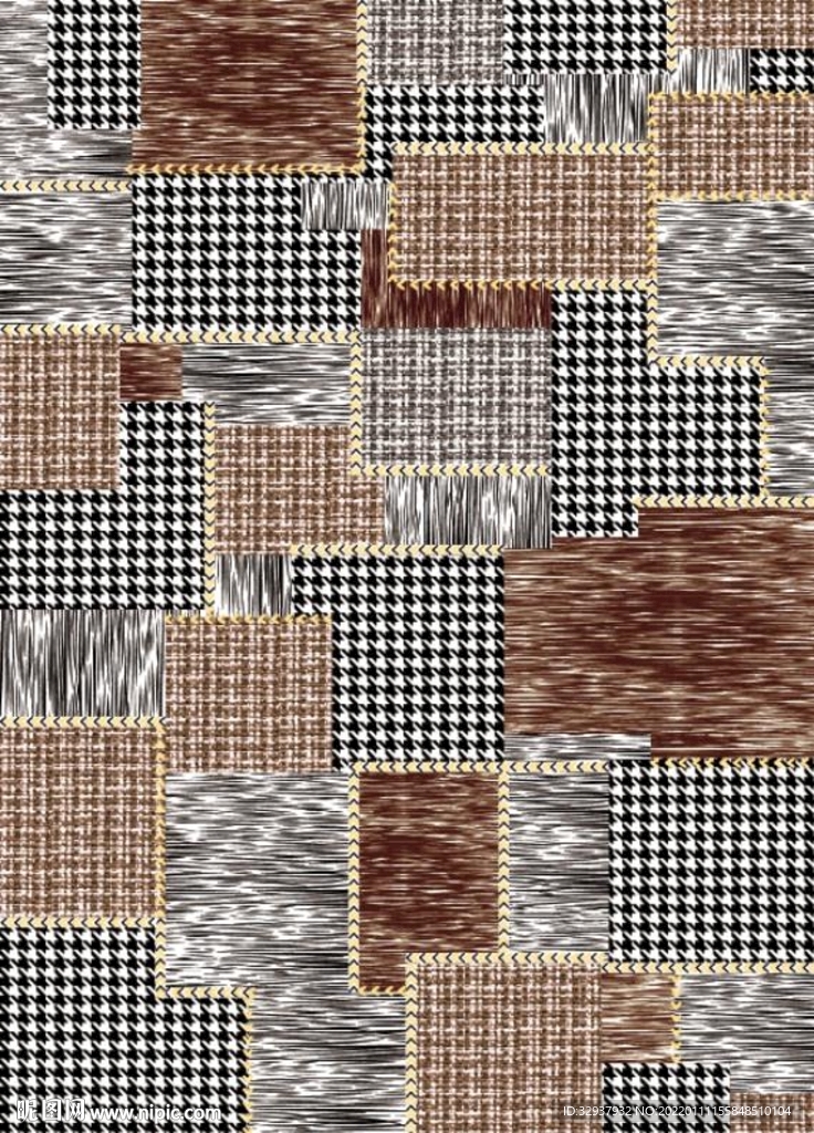 小香风千鸟格拼接