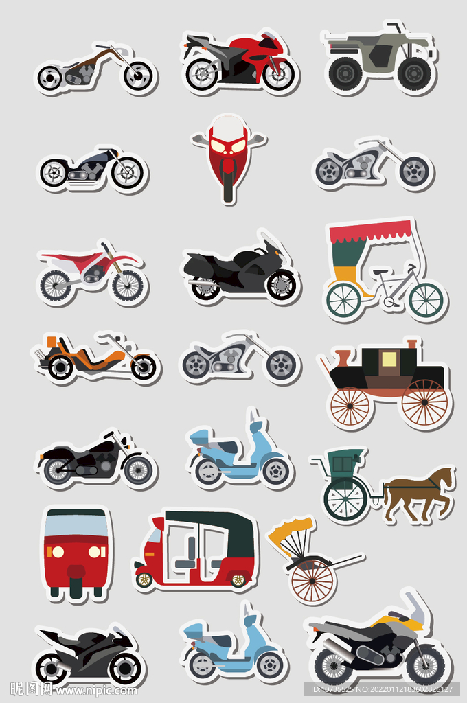 AI矢量摩托车电动车