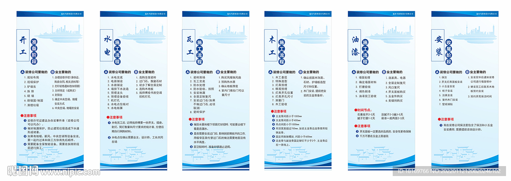 装饰设计 装修流程 制度牌 
