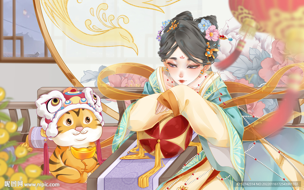 虎年吉祥新年元旦贺图新年虎年插