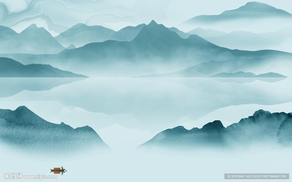 爆款简约背景山水 TIF分层