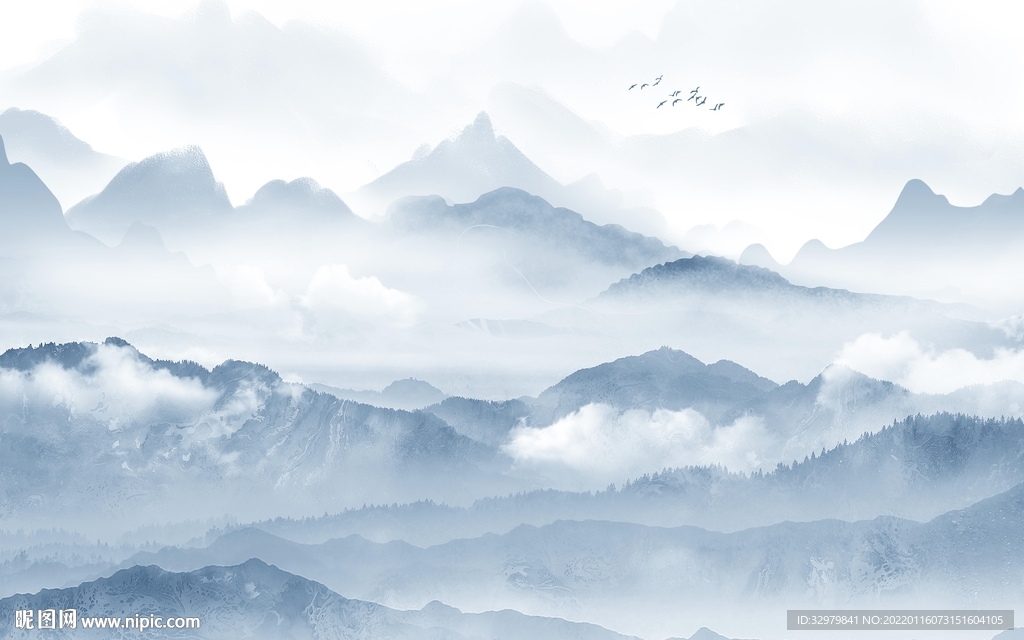 大气 简约背景山水 TIF分层