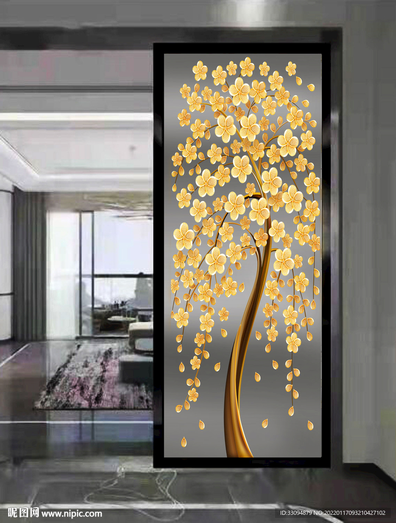 高清分层透明底屏风玻璃打印图