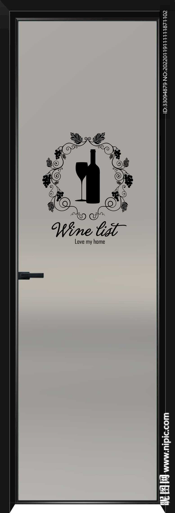 高清分层透明底平开门玻璃打印图