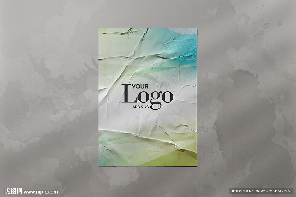 褶皱海报宣传单样机