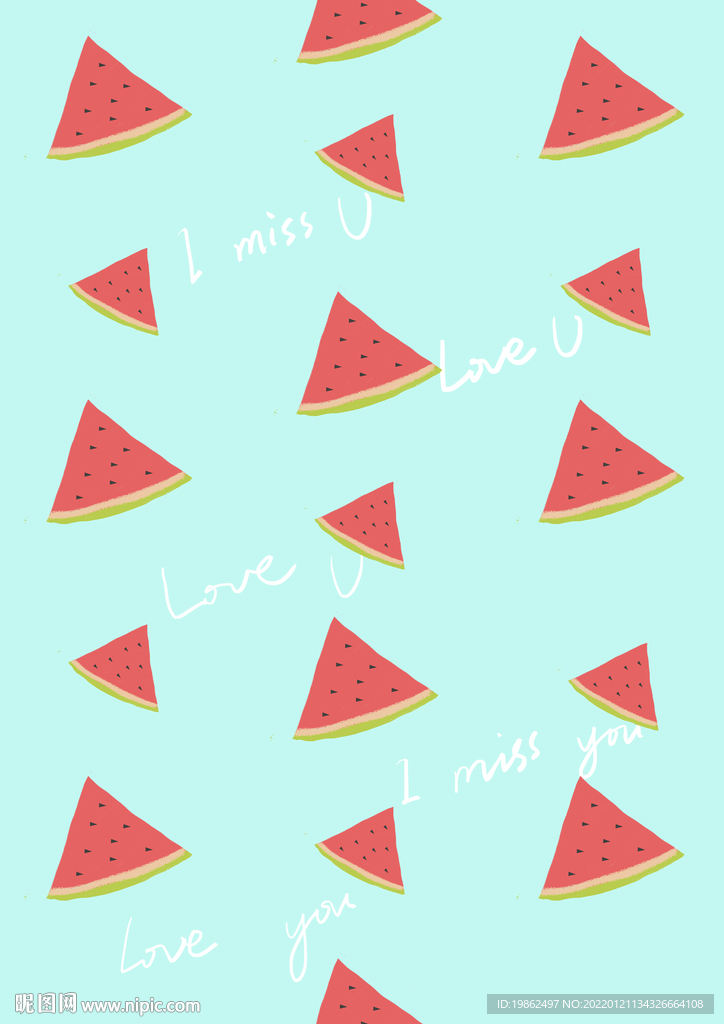 原创手绘西瓜背景底纹壁纸