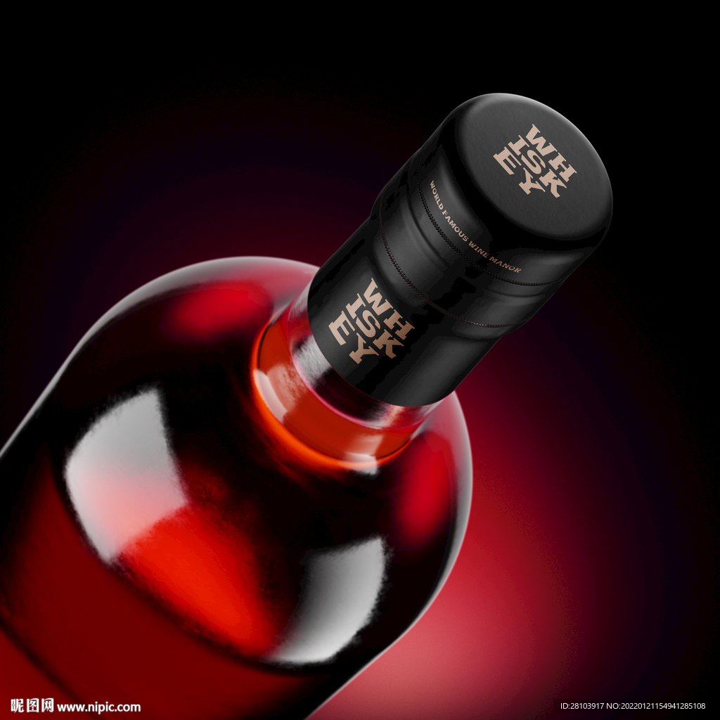 红酒瓶样机效果图