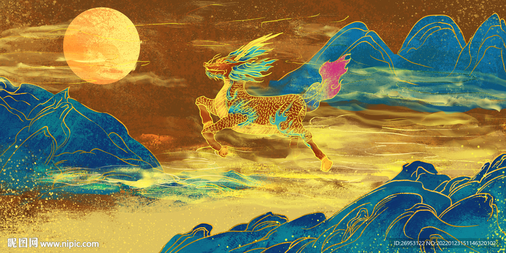 烫金国潮装饰画