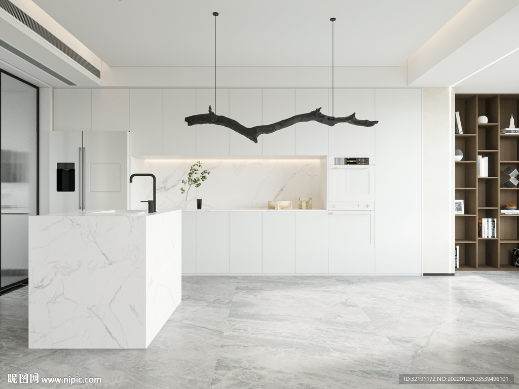 现代极简餐厅背景墙效果图