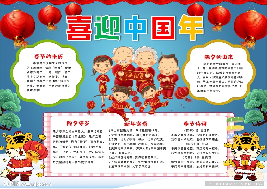 春节小报虎年节日手抄报