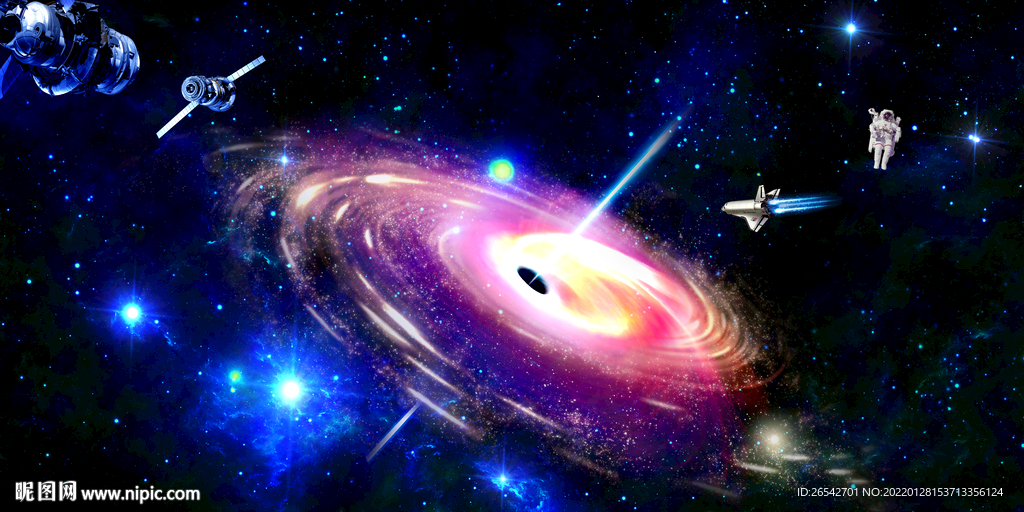 漩涡星系星空背景