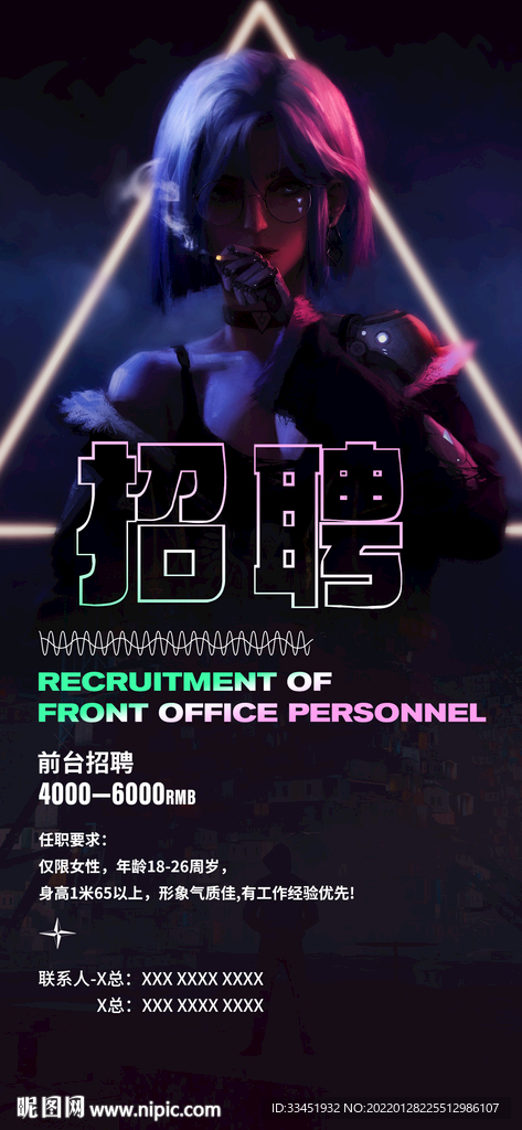 酒吧招聘海报