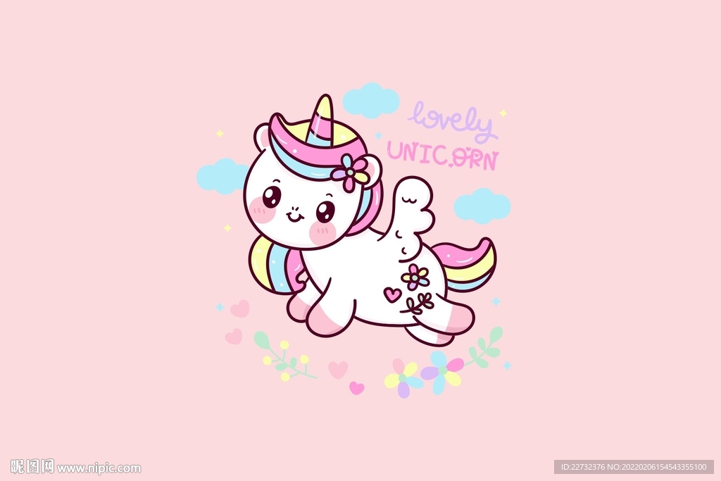 卡通独角兽背景