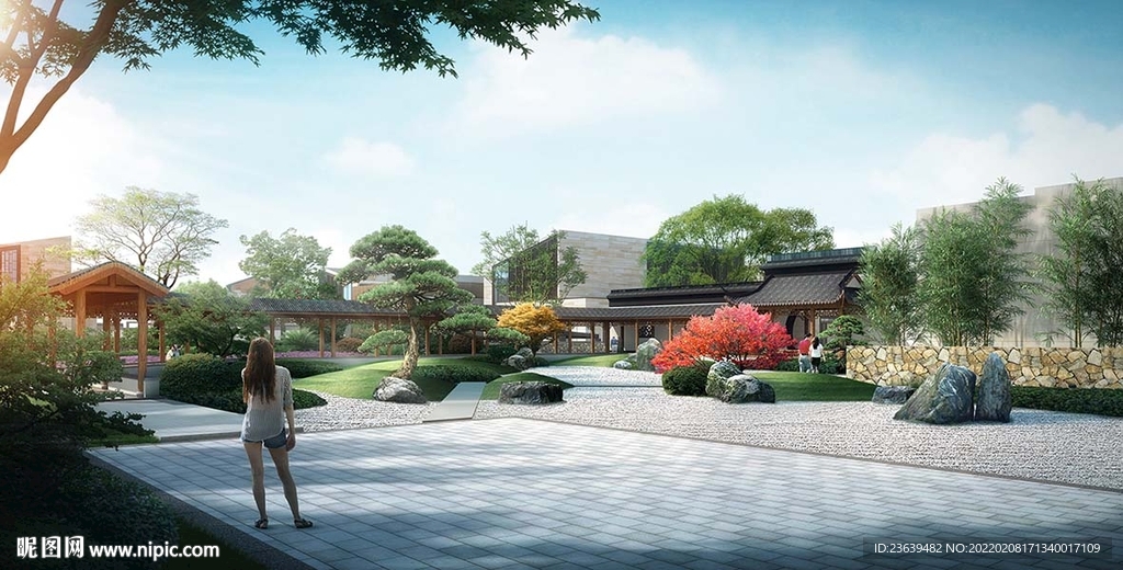 中式园林效果图