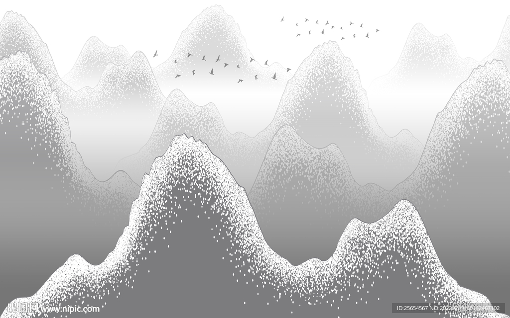新中式抽象水墨山水
