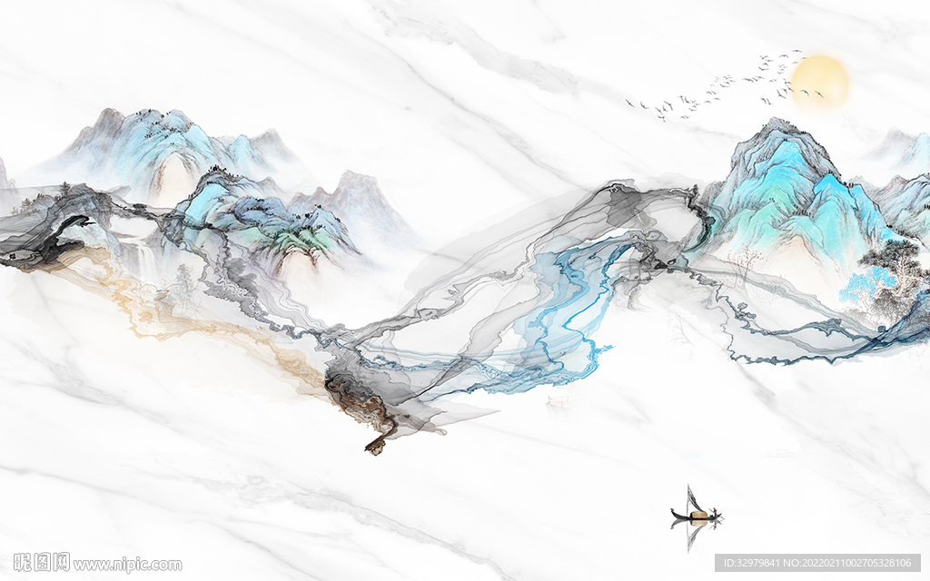 最新款背景山水 TIF分层
