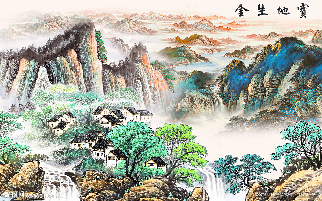 高清 新款背景山水 TIF分层