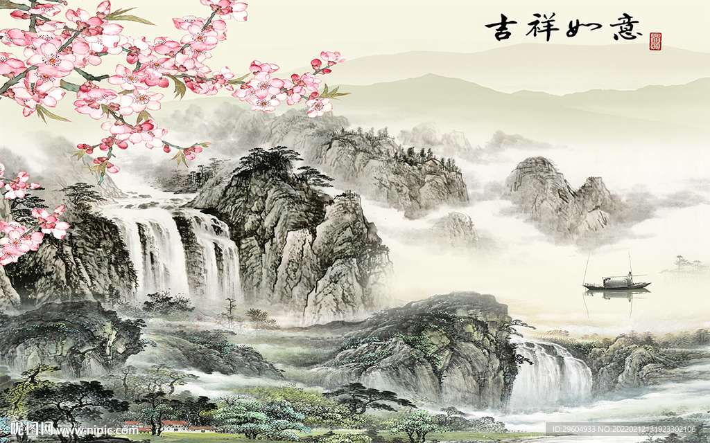 中式背景高档山水 TIF分层