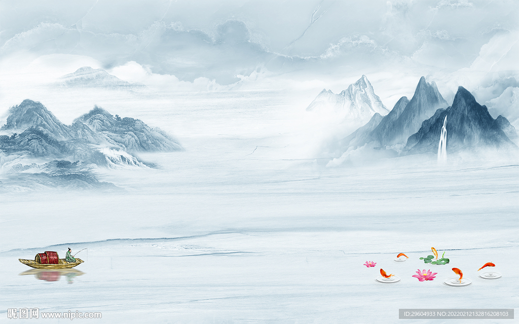 现代背景高档山水 TIF分层