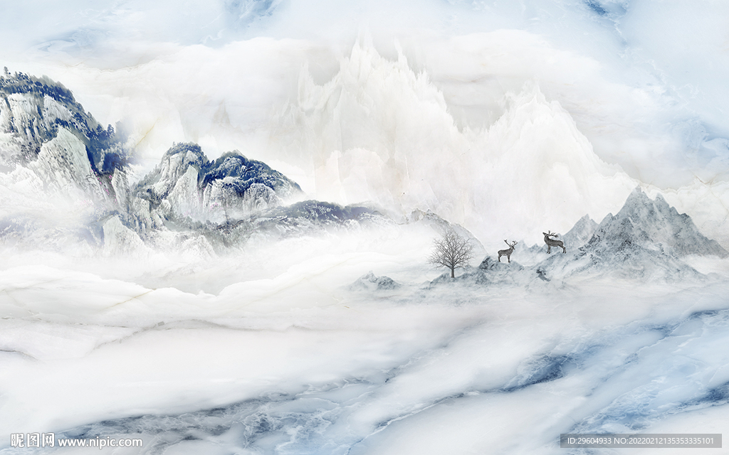 高清 背景高档山水 TIF分层