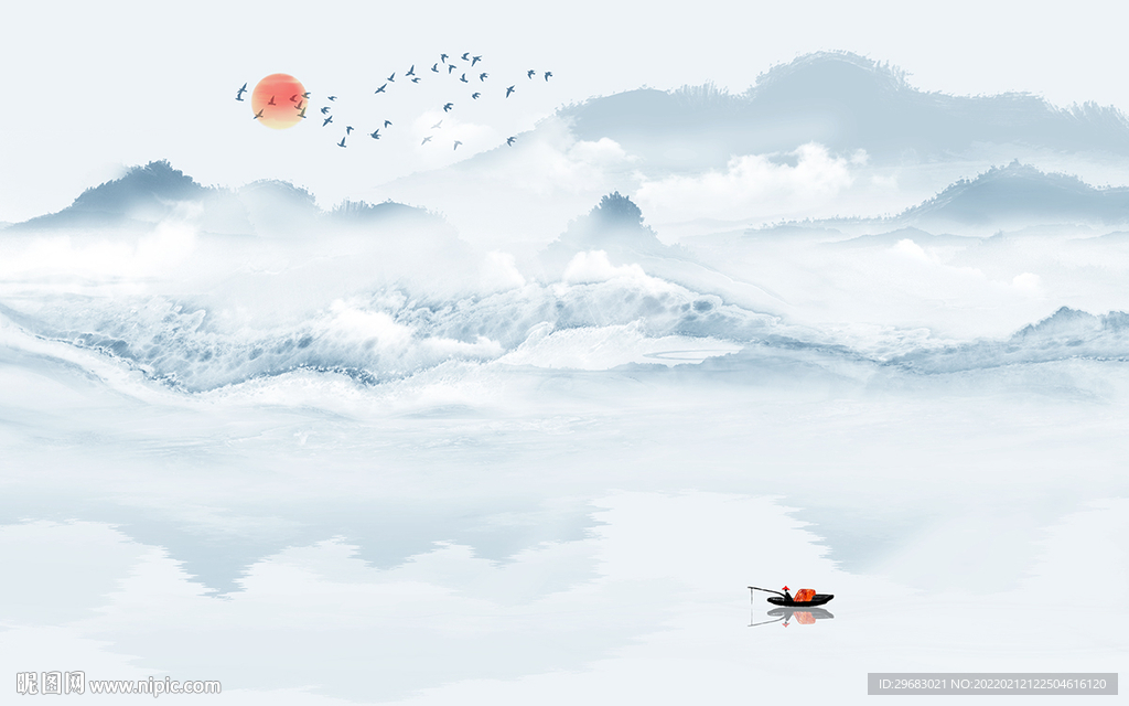 中国风高端背景山水 TIF分层