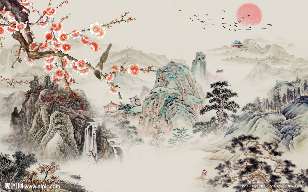 高清 高端背景山水 TIF分层