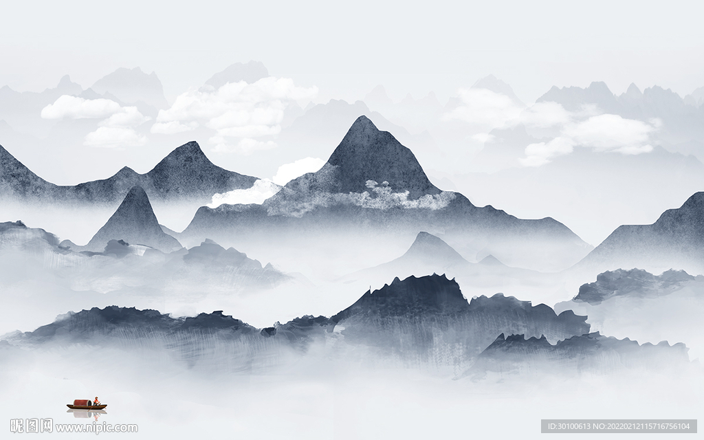 大气客厅最新山水 tif分层