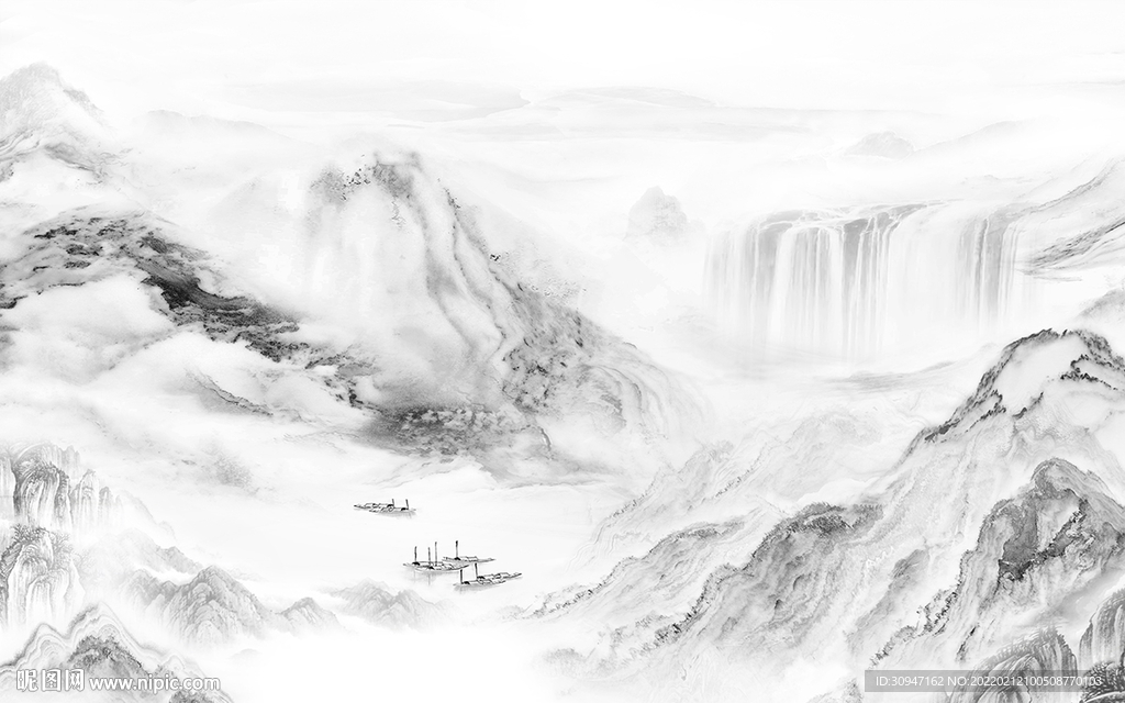 新款现代高档山水 TIF分层