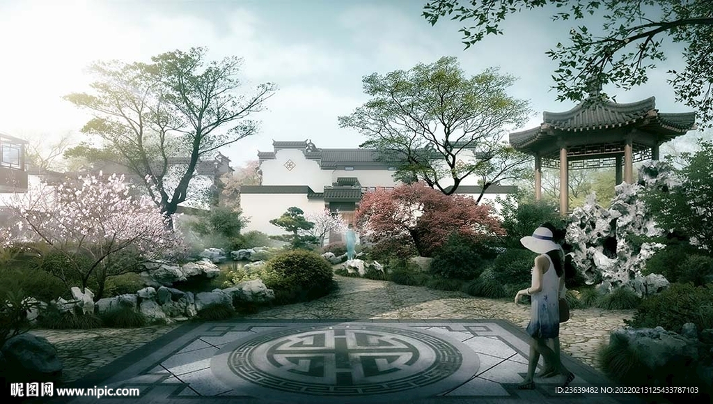 中式园林效果图