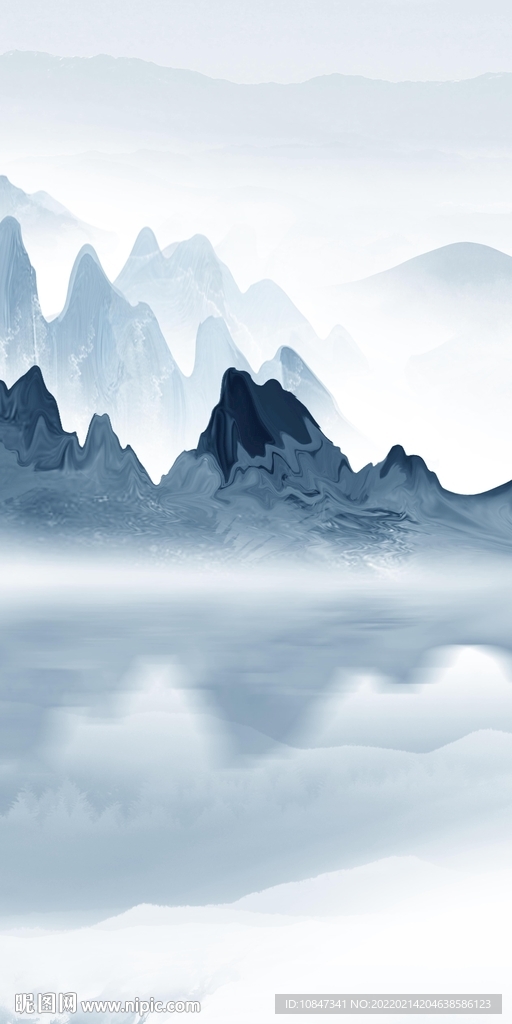 高档 玄关大气山水 TIF分层