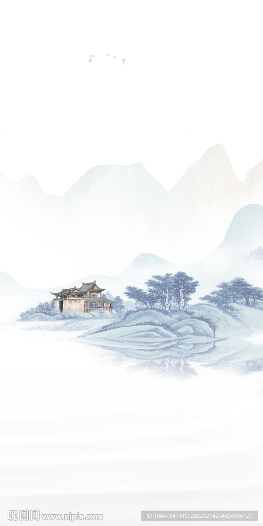 高清 玄关大气山水 TIF分层