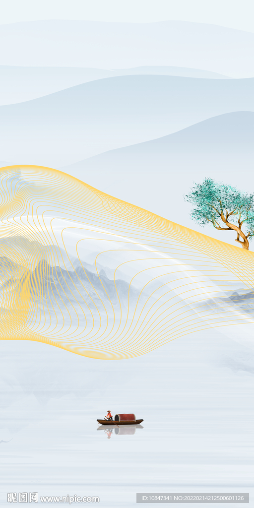 大气别墅山水玄关 TIF分层