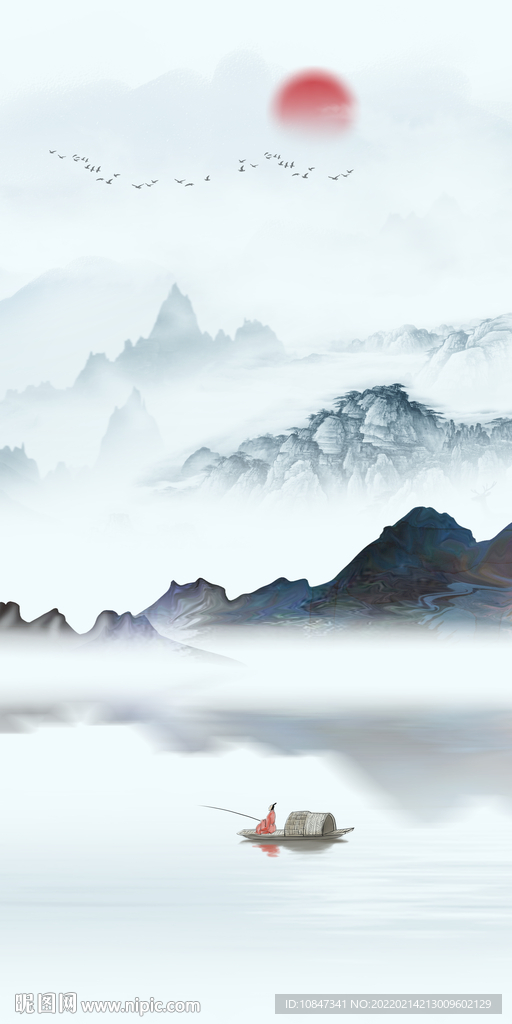 高清 玄关新品山水 TIF分层