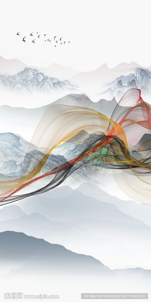 人气 别墅山水玄关 TIF分层