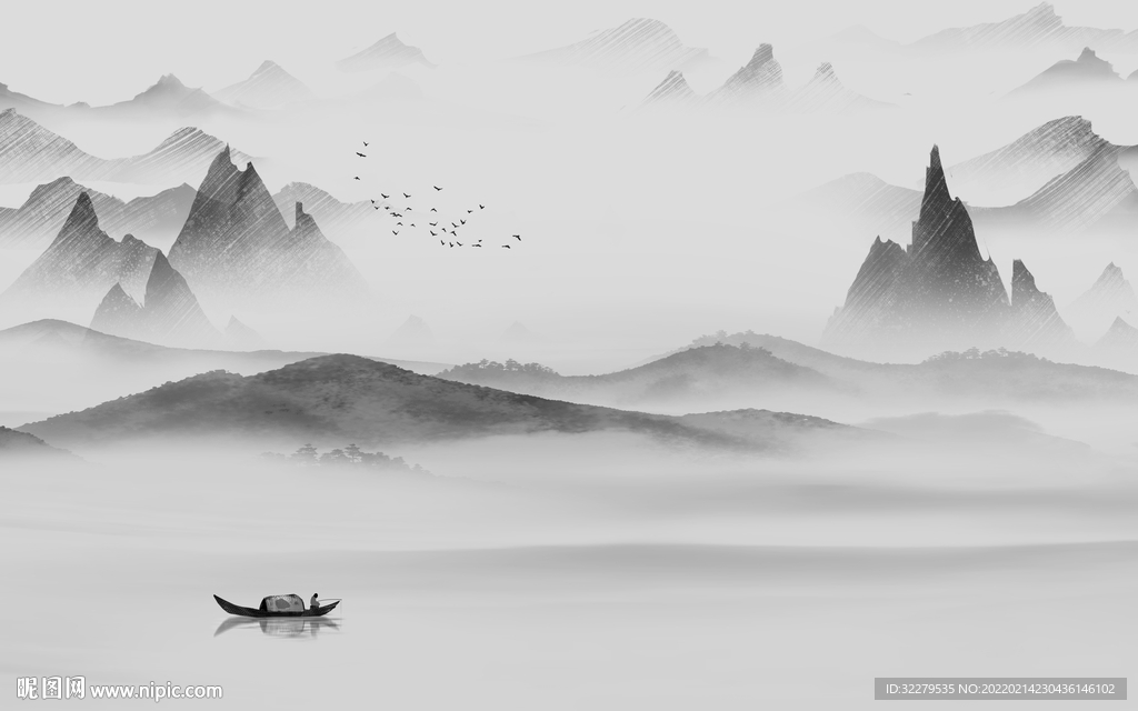 高端灰色客厅山水 TiF分层