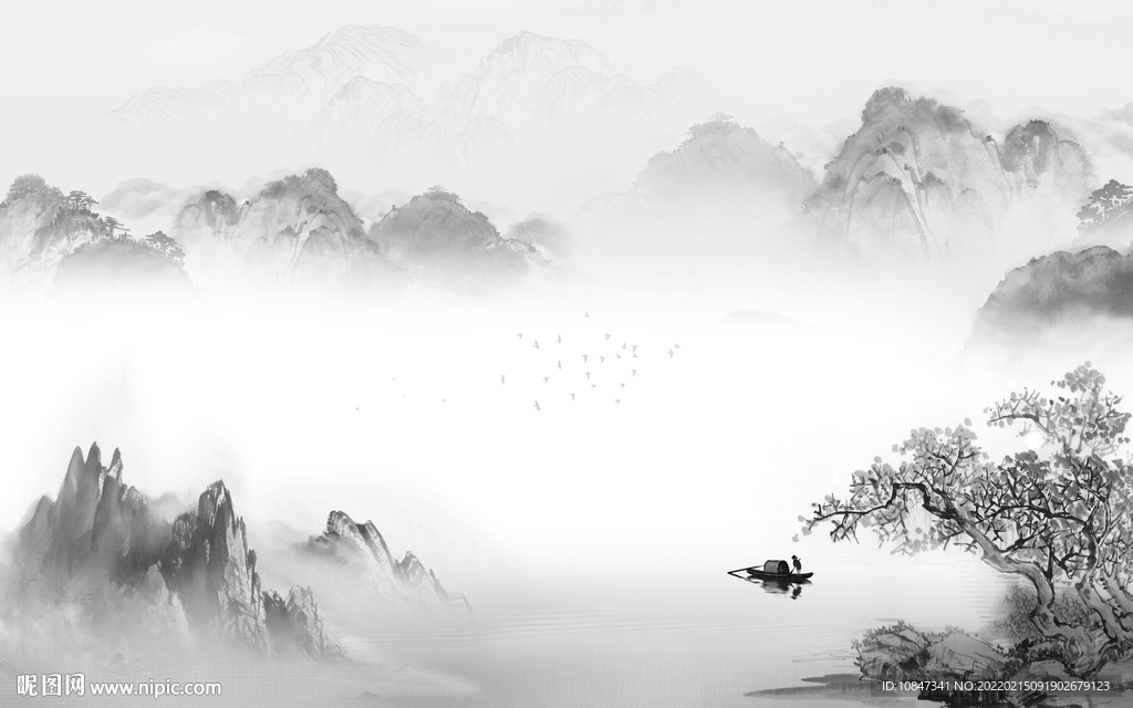 新款最新灰色山水 TIF分层