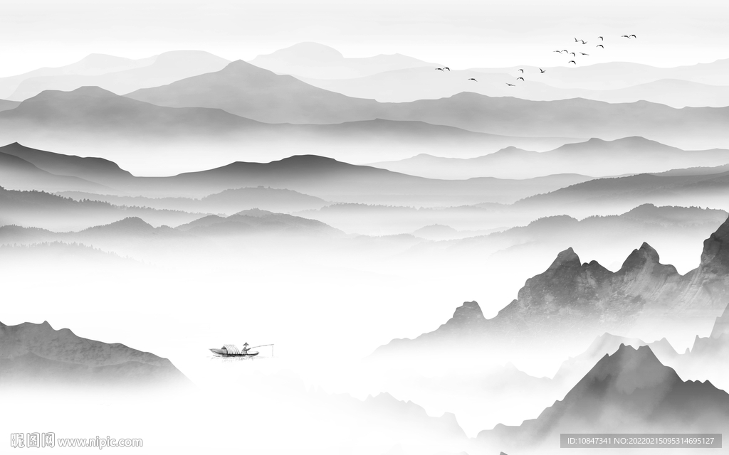 最新 灰色新款山水 TIF分层